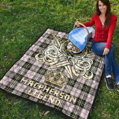 MacPherson Dress Ancient Tartan Crest Legend Gold Royal Premium Quilt