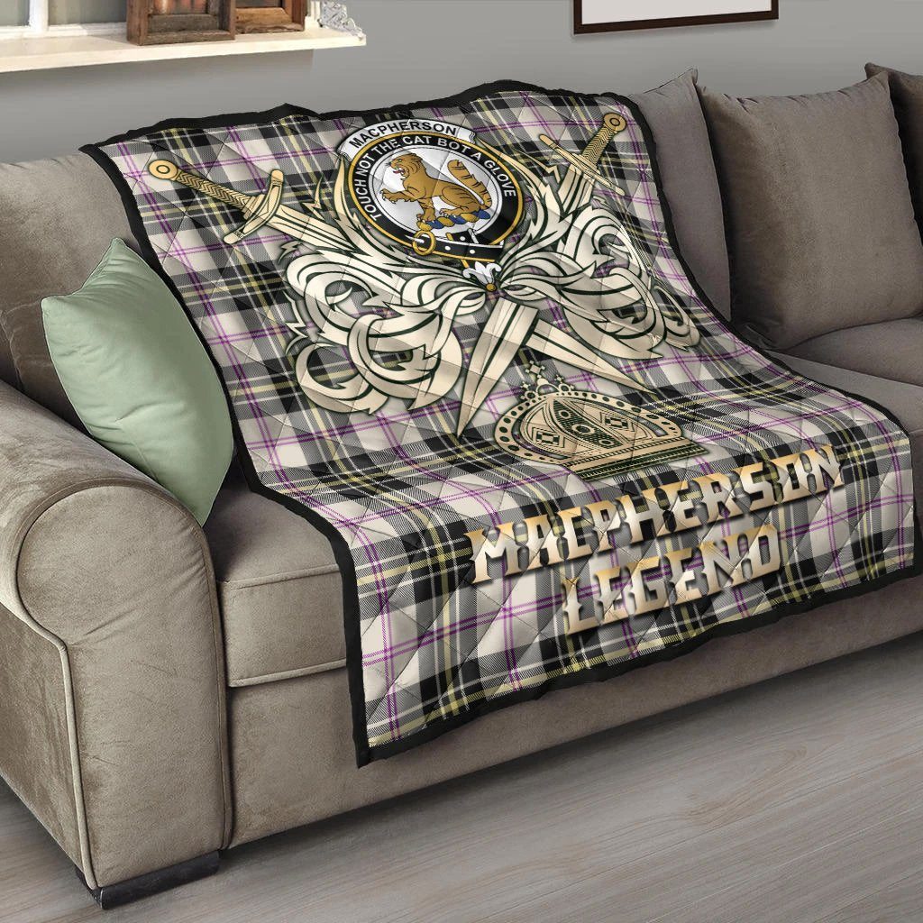MacPherson Dress Ancient Tartan Crest Legend Gold Royal Premium Quilt