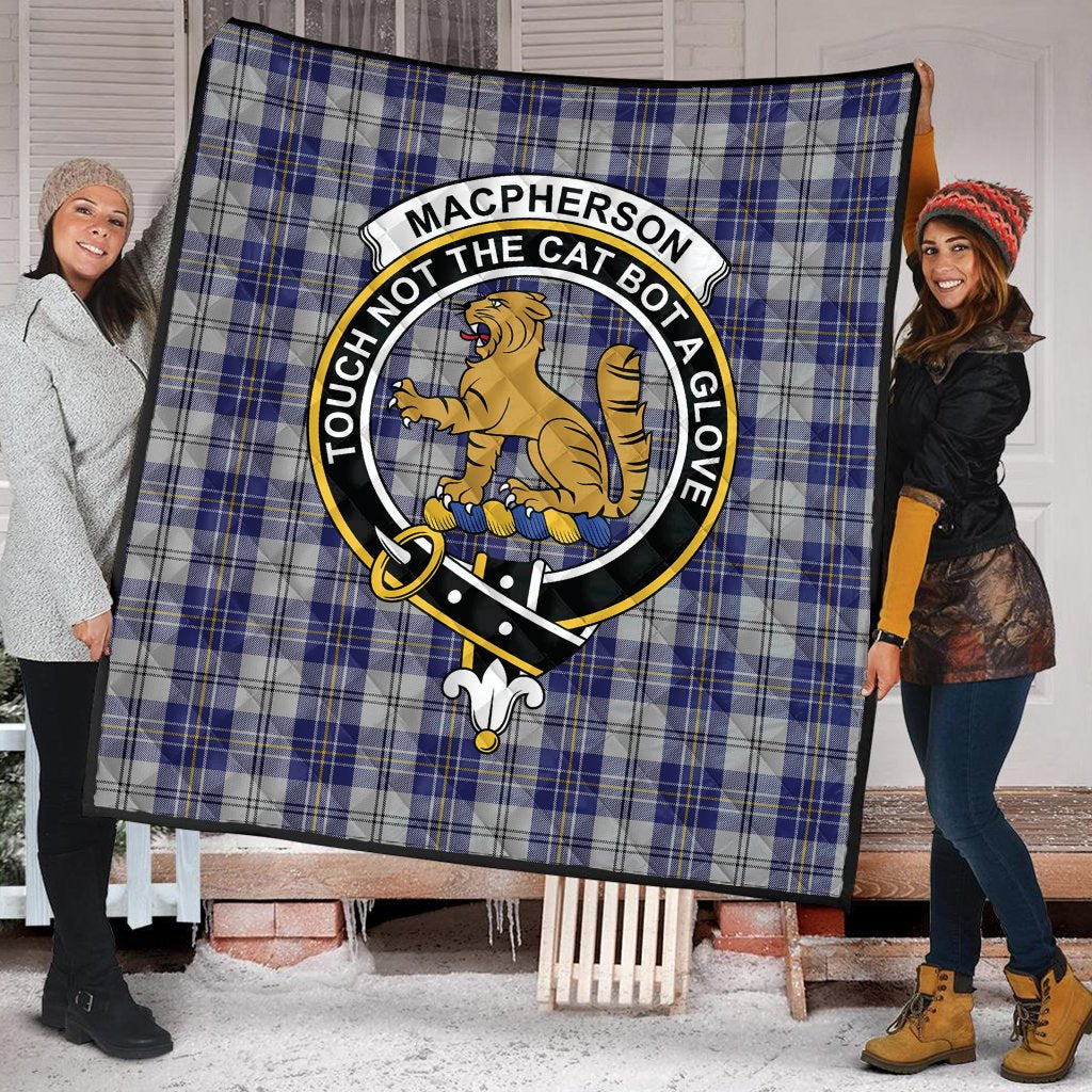 MacPherson Dress Blue Tartan Crest Quilt