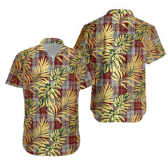 MacPherson Dress Burgundy Tartan Vintage Leaves Hawaiian Shirt