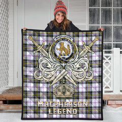 MacPherson Dress Modern Tartan Crest Legend Gold Royal Premium Quilt