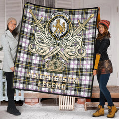 MacPherson Dress Modern Tartan Crest Legend Gold Royal Premium Quilt
