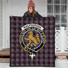 MacPherson Hunting Tartan Crest Quilt