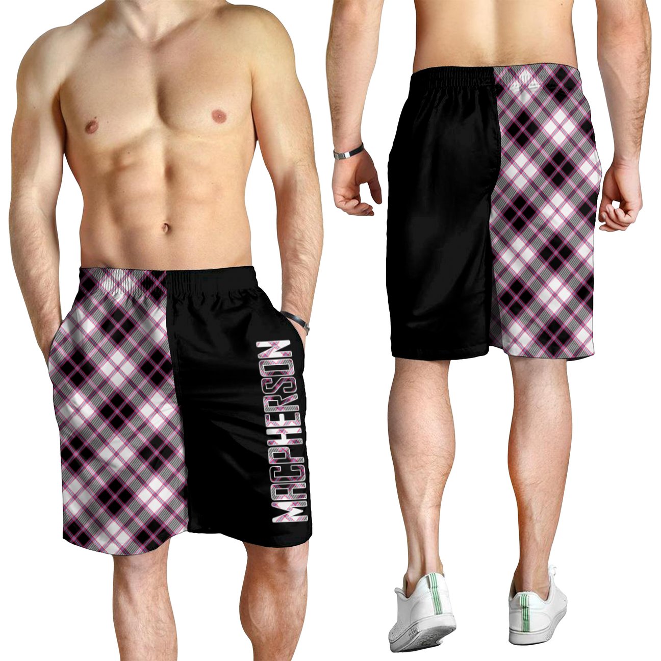 MacPherson Hunting Modern Tartan Crest Men's Short - Cross Style
