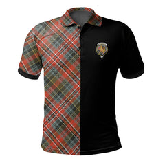 MacPherson Weathered Tartan Polo Shirt Half of Me - Cross Style