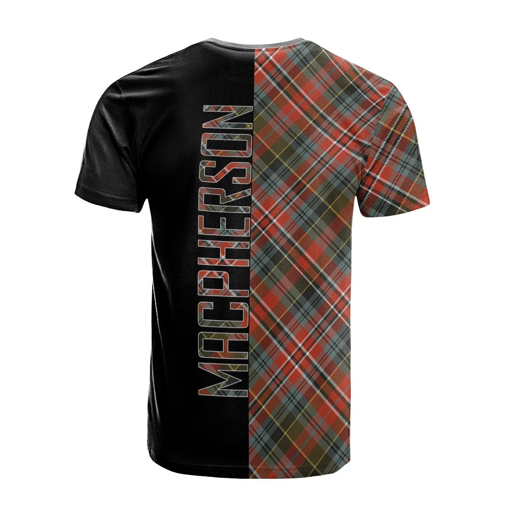 MacPherson Weathered Tartan T-Shirt Half of Me - Cross Style