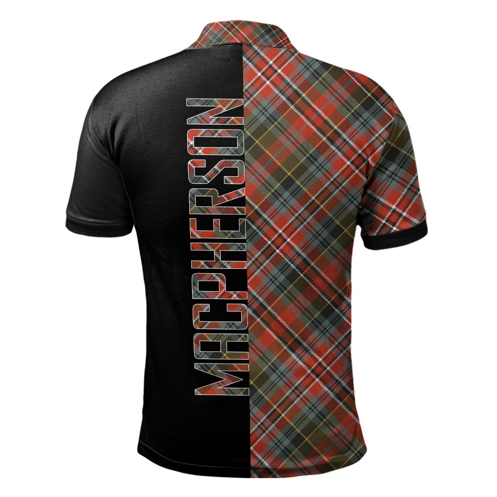 MacPherson Weathered Tartan Polo Shirt Half of Me - Cross Style