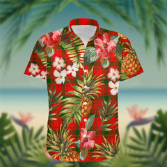 MacQuarrie Tartan Hawaiian Shirt Hibiscus, Coconut, Parrot, Pineapple - Tropical Garden Shirt