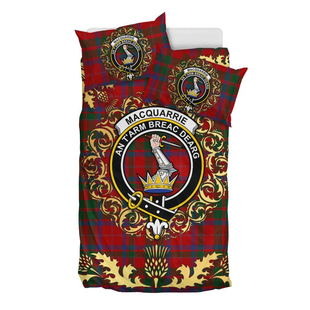 MacQuarrie 03 Tartan Crest Bedding Set - Golden Thistle Style