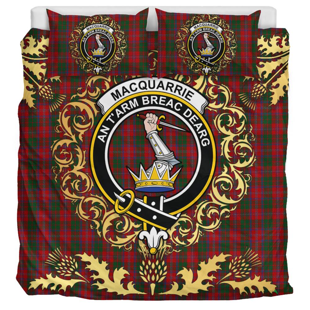 MacQuarrie 04 Tartan Crest Bedding Set - Golden Thistle Style