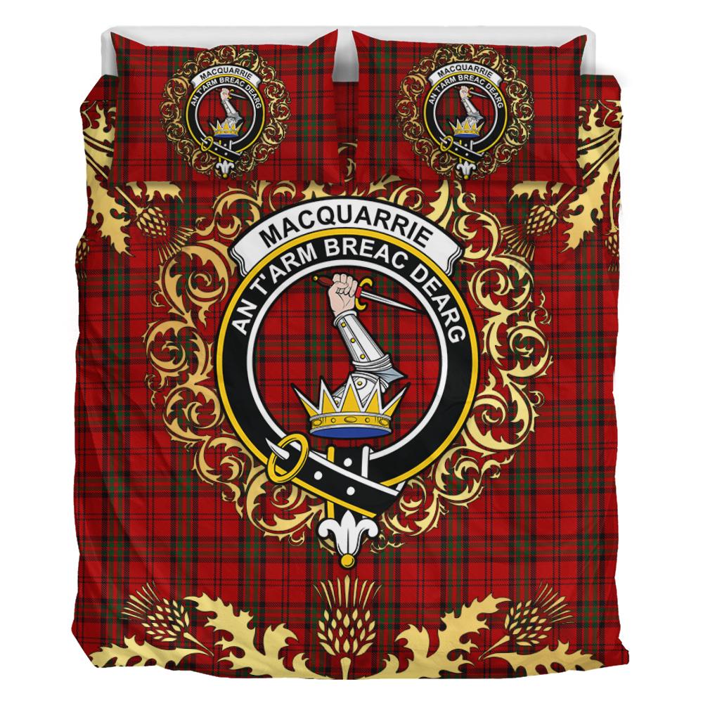 MacQuarrie 06 Tartan Crest Bedding Set - Golden Thistle Style