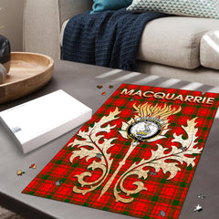 MacQuarrie Modern Tartan Crest Thistle Jigsaw Puzzles