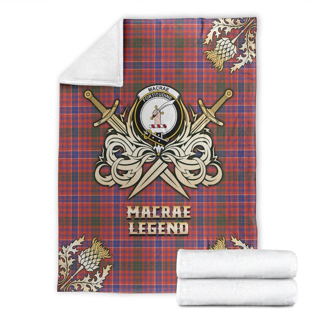 MacRae Ancient Tartan Gold Courage Symbol Blanket