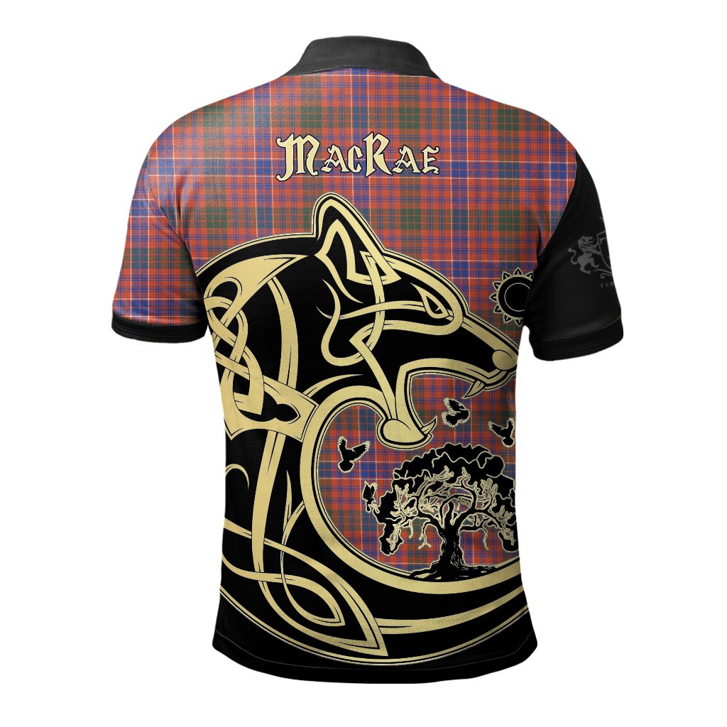 MacRae Ancient Tartan Polo Shirt Viking Wolf