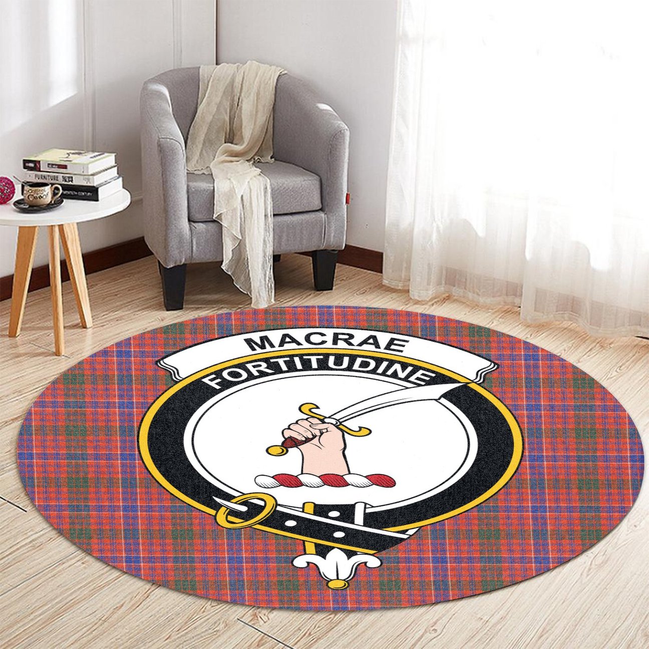 MacRae Ancient Tartan Crest Round Rug