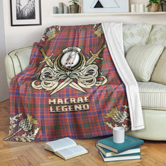 MacRae Ancient Tartan Gold Courage Symbol Blanket