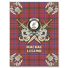 MacRae Ancient Tartan Gold Courage Symbol Blanket