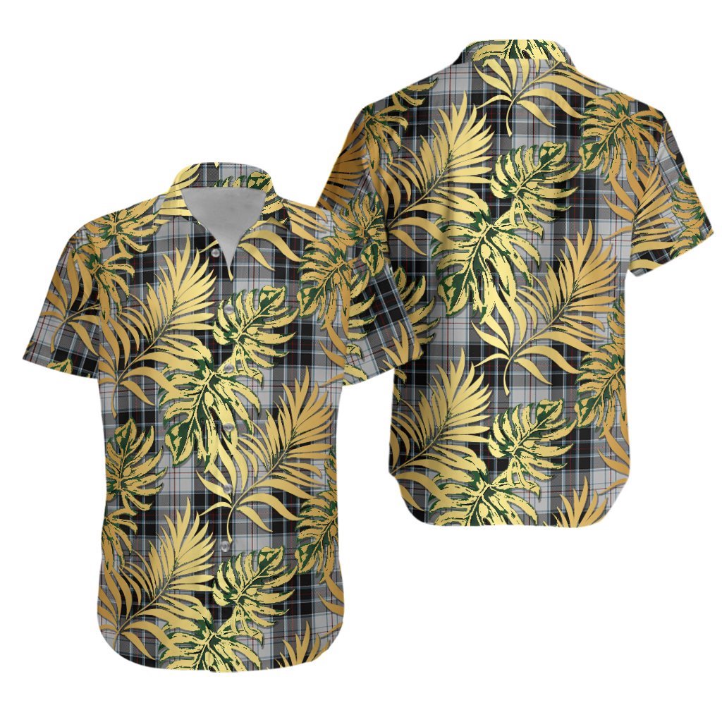 MacRae Dress Tartan Vintage Leaves Hawaiian Shirt