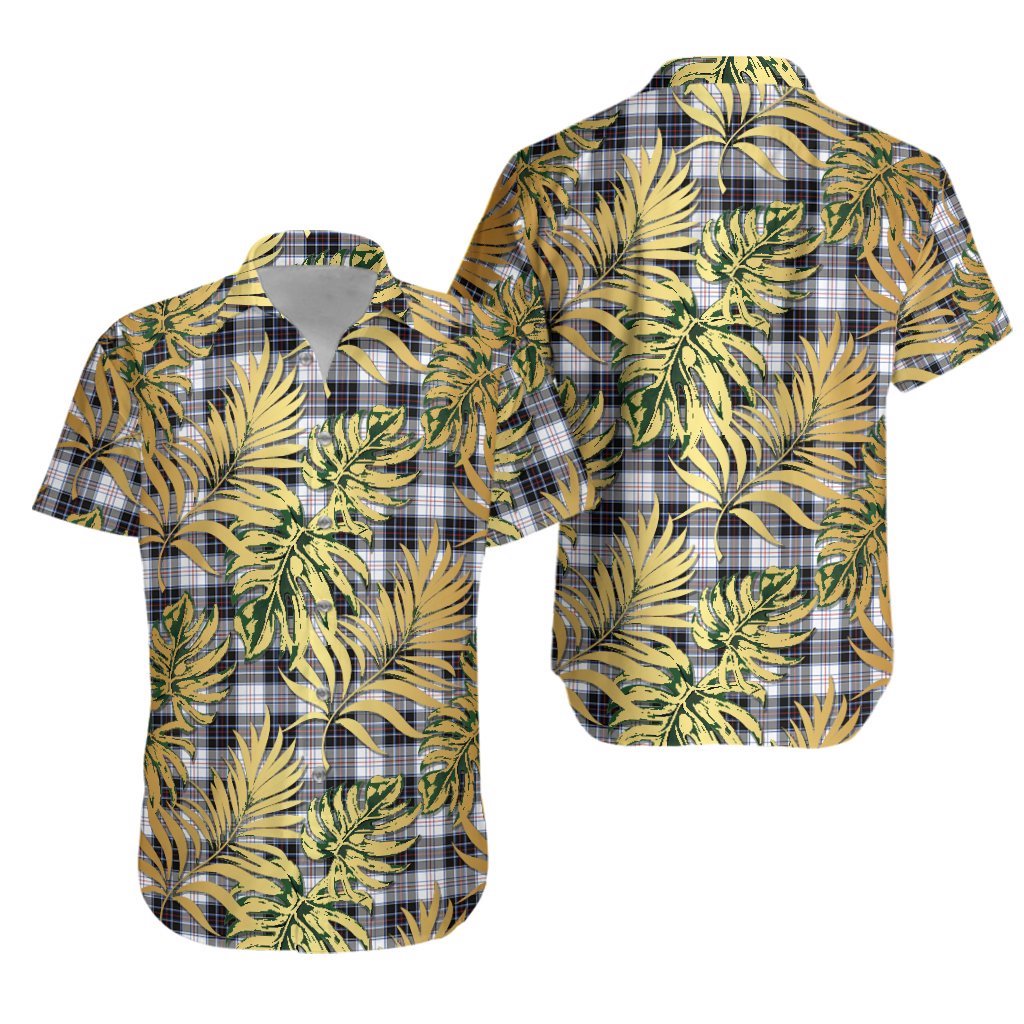 MacRae Dress Modern Tartan Vintage Leaves Hawaiian Shirt