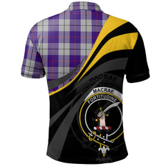 MacRae Dress Purple Tartan Polo Shirt - Royal Coat Of Arms Style