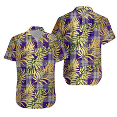 MacRae Dress Purple Tartan Vintage Leaves Hawaiian Shirt