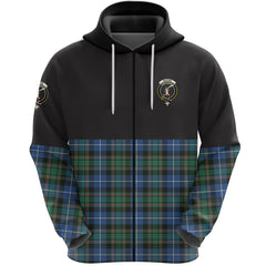 MacRae Hunting Ancient Clan Half Of Tartan Zipper Hoodie