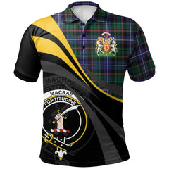 MacRae Hunting Modern Tartan Polo Shirt - Royal Coat Of Arms Style