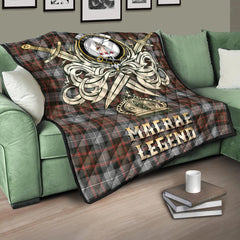 MacRae Hunting Weathered Tartan Crest Legend Gold Royal Premium Quilt