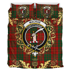 MacRea - McRae Tartan Crest Bedding Set - Golden Thistle Style