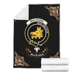 MacTavish Crest Tartan Premium Blanket Black