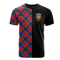 MacTavish Modern Tartan T-Shirt Half of Me - Cross Style