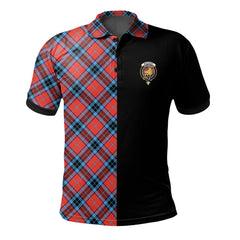 MacTavish Modern Tartan Polo Shirt Half of Me - Cross Style