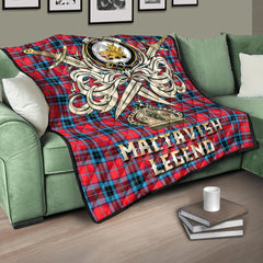 MacTavish Modern Tartan Crest Legend Gold Royal Premium Quilt
