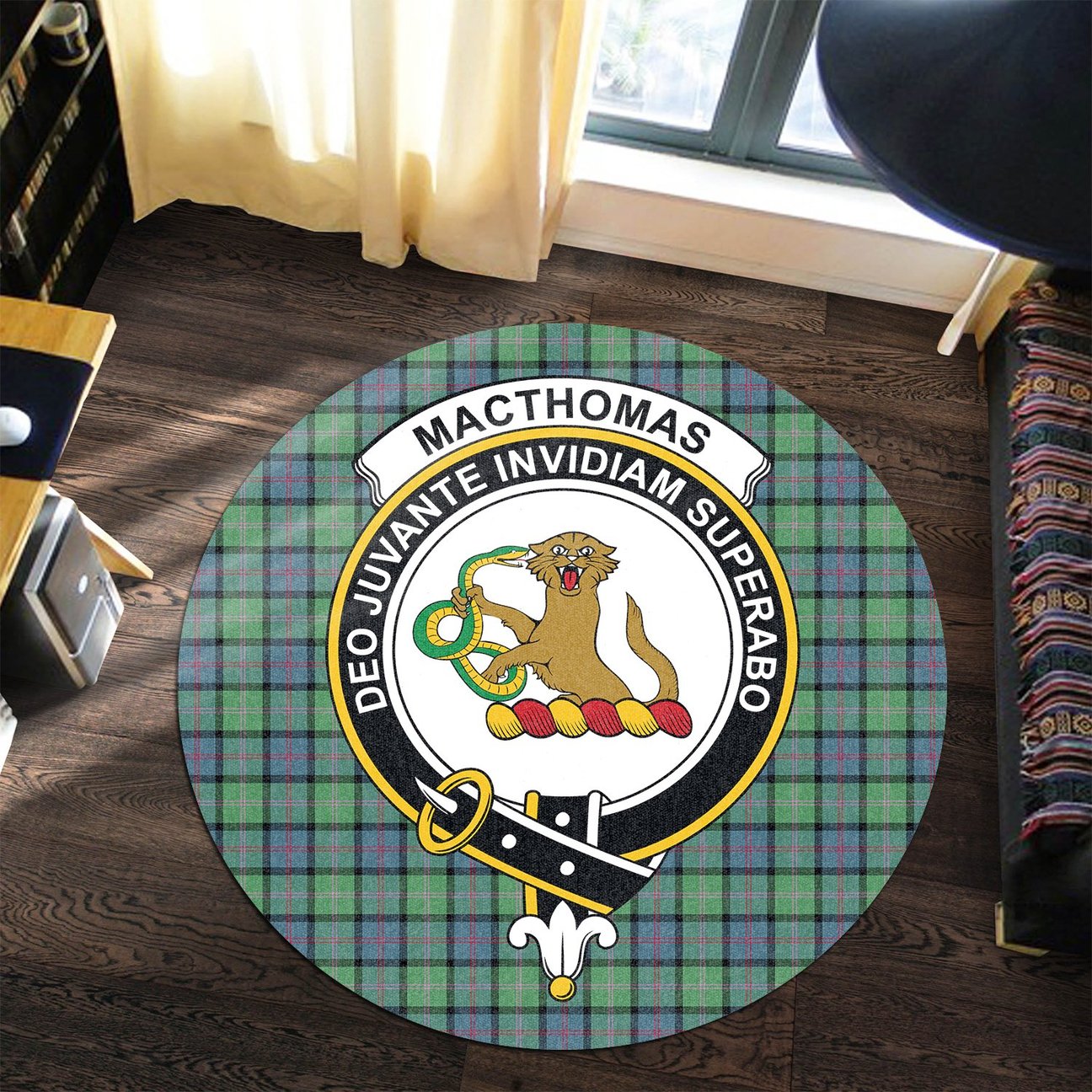 MacThomas Ancient Tartan Crest Round Rug