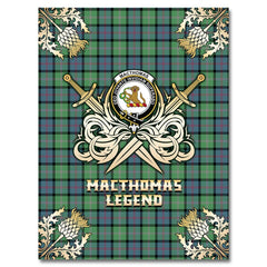 MacThomas Ancient Tartan Gold Courage Symbol Blanket