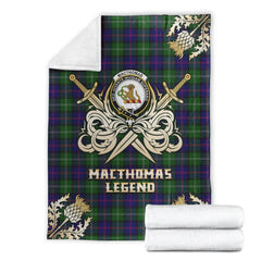 MacThomas Modern Tartan Gold Courage Symbol Blanket