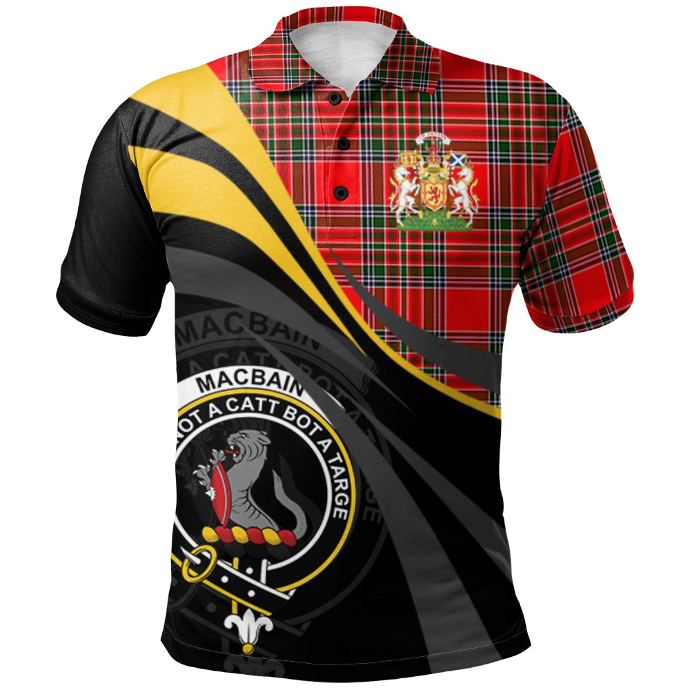 Macbain Tartan Polo Shirt - Royal Coat Of Arms Style