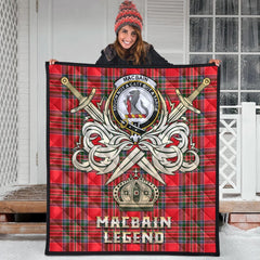 Macbain Tartan Crest Legend Gold Royal Premium Quilt