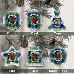 Maitland Tartan Christmas Ceramic Ornament - Snow Style