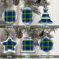 Maitland Tartan Christmas Ceramic Ornament - Snow Style