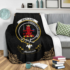 Maitland Crest Tartan Premium Blanket Black