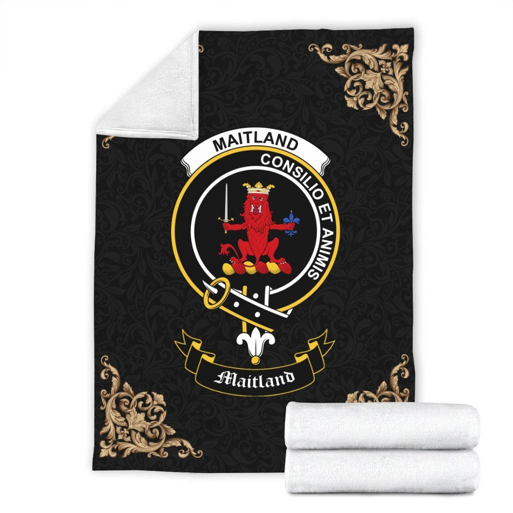 Maitland Crest Tartan Premium Blanket Black