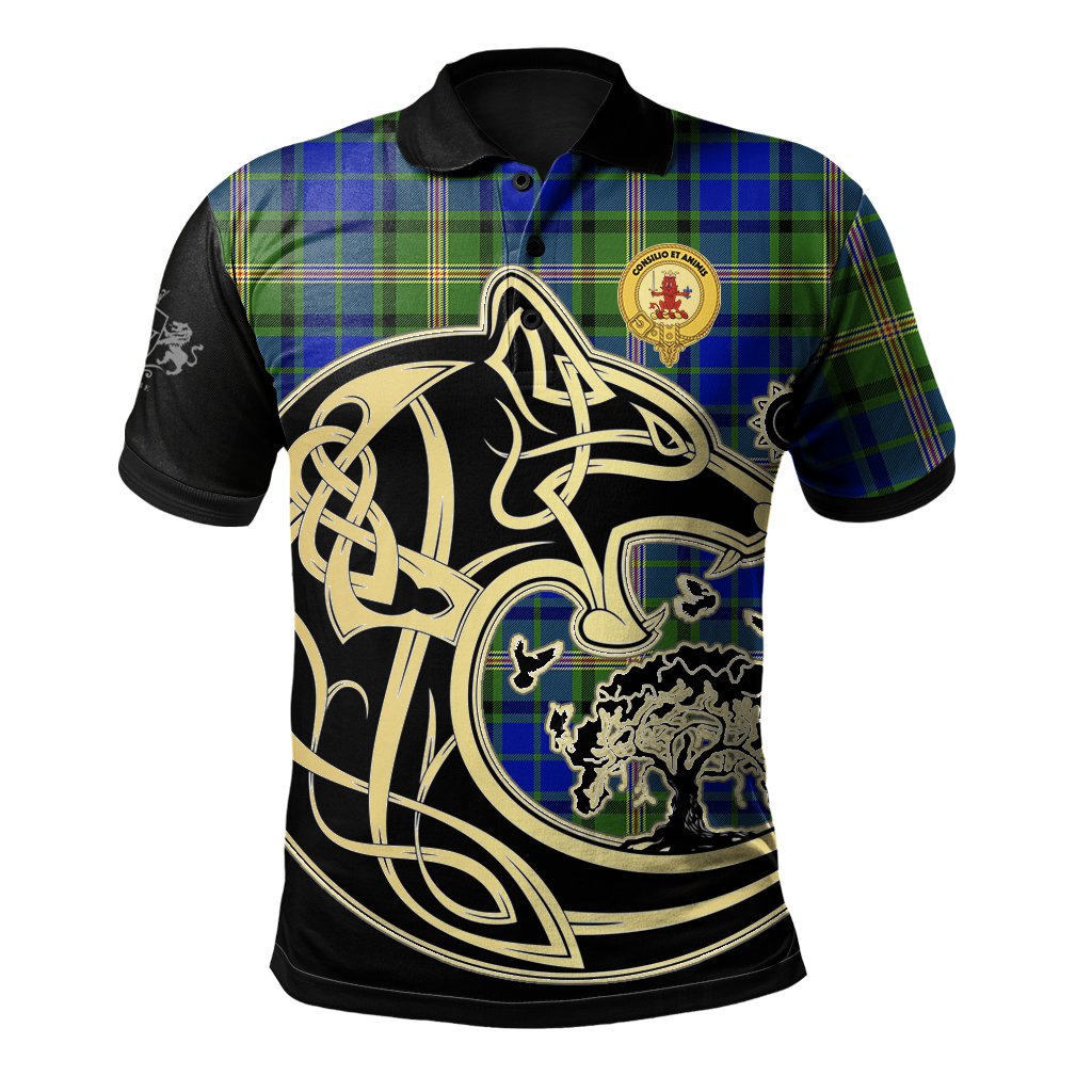 Maitland Tartan Polo Shirt Viking Wolf