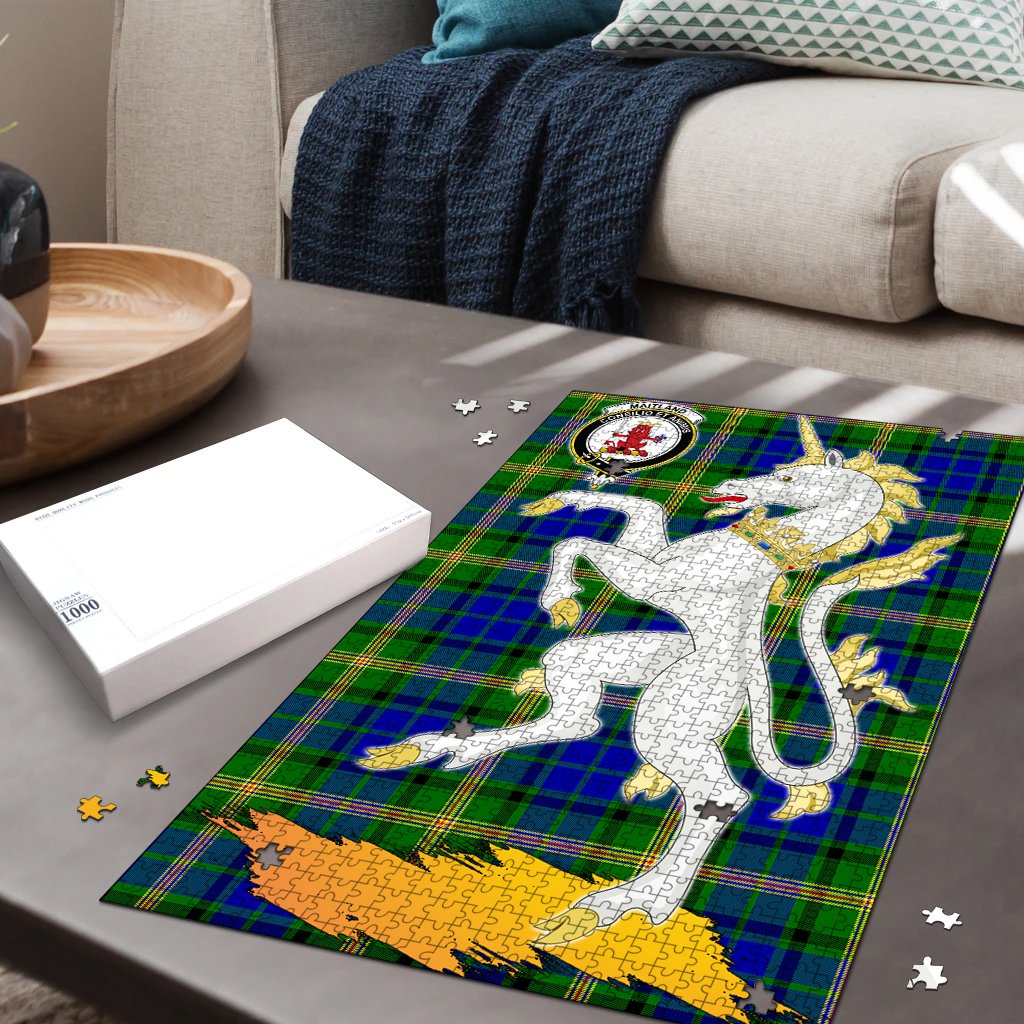 Maitland Clan Tartan Crest Unicorn Scotland Jigsaw Puzzles