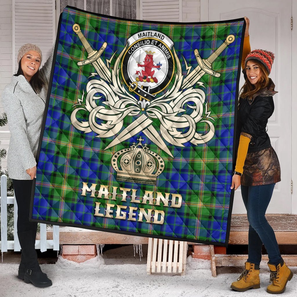Maitland Tartan Crest Legend Gold Royal Premium Quilt
