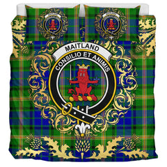 Maitland Tartan Crest Bedding Set - Golden Thistle Style