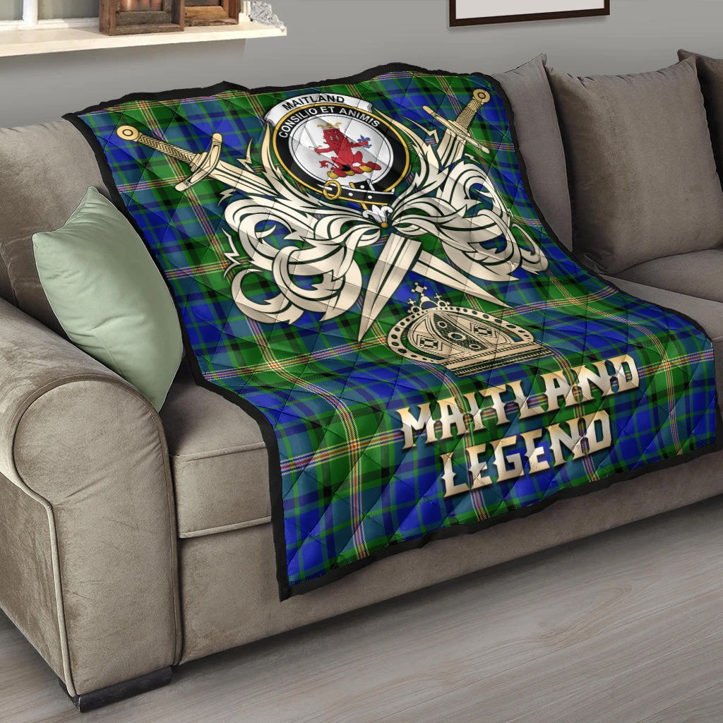 Maitland Tartan Crest Legend Gold Royal Premium Quilt
