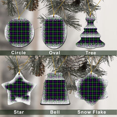 Malcolm (or MacCallum) Tartan Christmas Ceramic Ornament - Snow Style