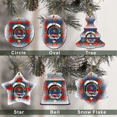 Mar Tartan Christmas Ceramic Ornament - Snow Style