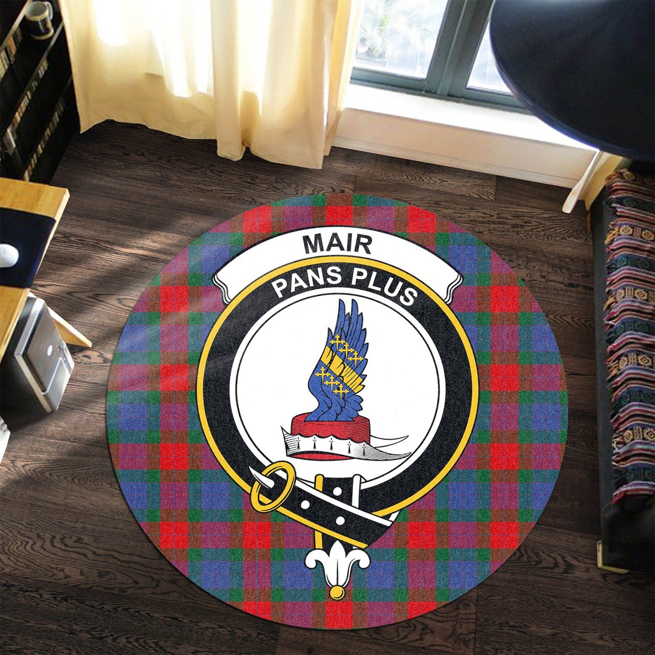 Mar Tartan Crest Round Rug